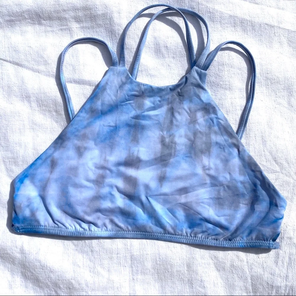 Frankie’s Bikinis Marley Soft Muted Blue Grey / Gray TieDye Bikini Top